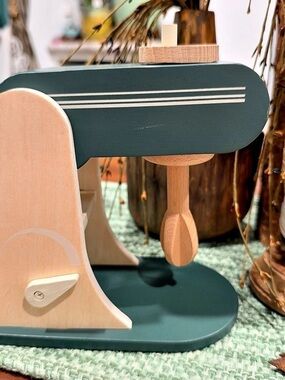 Hearth & Hand with Magnolia Wooden Toy Kitchen Mixer Green & Tan